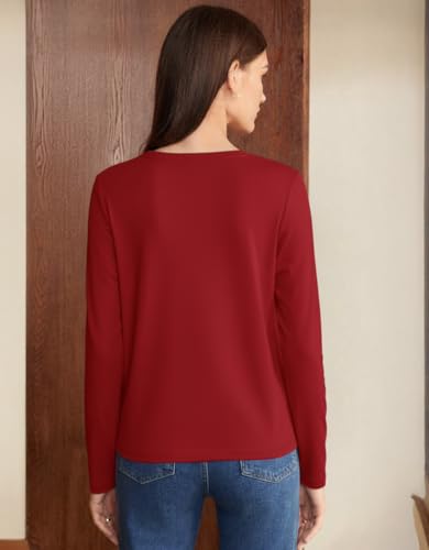 Image of JUNEBERRY Pure Cotton Round Neck Regular Fit Core Fashion Solid Full Sleeve T-Shirt for Women & Girls (Colors: Black, Cork, Green, Navy, Swanwhite & White)