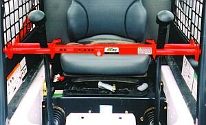 Skidsteer Control Lock installed on a skid loader's drive controls