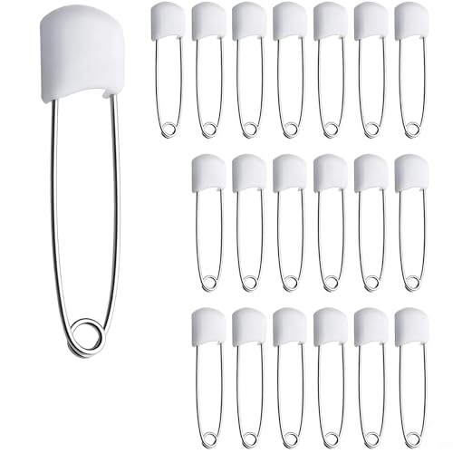 VNIDJGB - VNIDJGB 20 Pcs Nappy Pins,2.2 Inch Stainless Steel Nappy Pins Safety Lock,Durable Hold Locking Safety Pin for Clothes,Head Fasteners Pin for Prefold Nappies,Terry Squares,Diaper Clothes