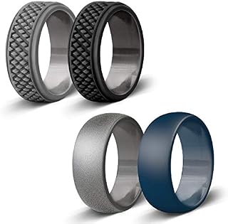 Silicone Wedding Ring for Men, Affordable Rubber Wedding Bands for Gym Sports Leisure