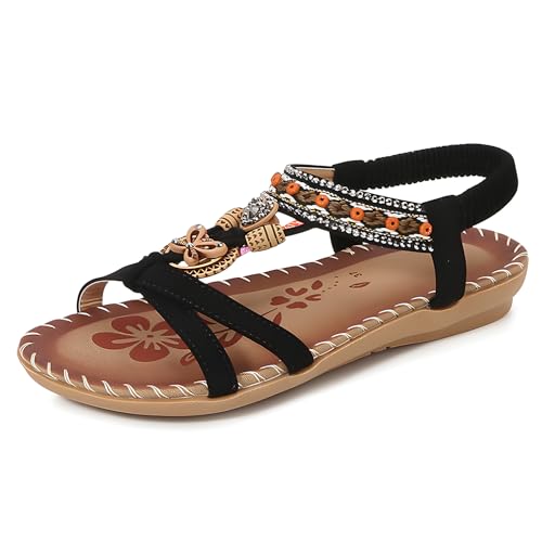 Sandals for Women Dressy Summer Flat Casual Open Toe Bohemia Sandals Lightweight Walking Shoes