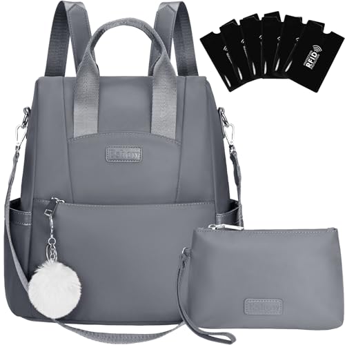 Eshow Mochila Mujer Antirrobo, Bolso Casual con Correa Ajustable y Asa Superior, Bandolera Multifuncional para Uso Diario Trabajo Viaje Escuela Compras y Universidad