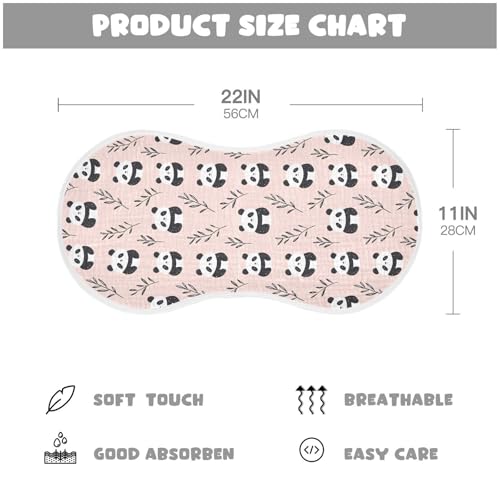 vvfelixl Cute Simple Panda Stick Figure Burp Cloths for Baby Boy Girls Baby Washcloths Burp Rags 1 Pack2