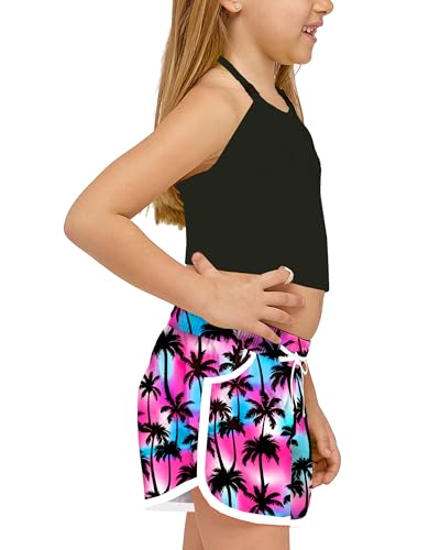 Image of Deerose Kids Hawaiian Swim Board Shorts Quick Dry Active Swim Trunk 5-14 Years