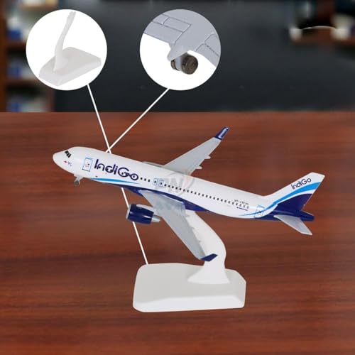 Image of Big Size Indigo Airways Airlines A320 Landing Gear Wheels Aeroplane Scale Model Die Cast Metal Aircraft Highly Detailed Replica Gift 19 Cm (Indigo Airways)