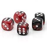 Artikel: 7270_16mm WeLoveBeads W6 Würfel rot schwarz / weiß - Made in Germany! - 5Stk