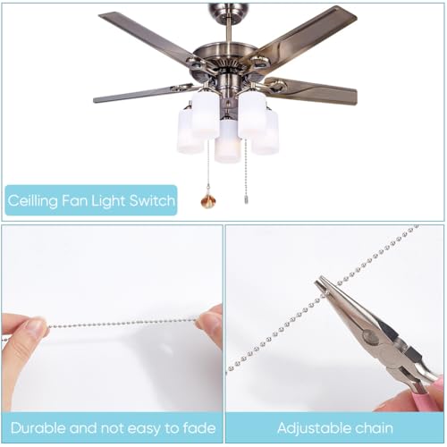 Image of CRASPIRE 9Pcs Sea Shell Ceiling Fan Pull Chain 9 Style Acrylic Summer Ocean Beach Seashell Marine Hanging Boho Pendant Charm Ball Chain Dangler Extension Ornament for Ceiling Fan Light Lamp Decor