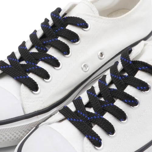 Image of Flat Shoelaces Multicolor Twill Point Thick Shoe Lace Shoestring 2 Pair