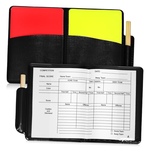 BCOATH 2Set Standard Referee Cards Kit Bright Reusable Soccer Cards with Pencil and Score for Football and Volleyball Games Convenient Referee Tools