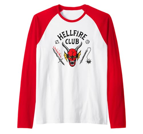 Stranger Things Hellfire Logo Camiseta Manga Raglan