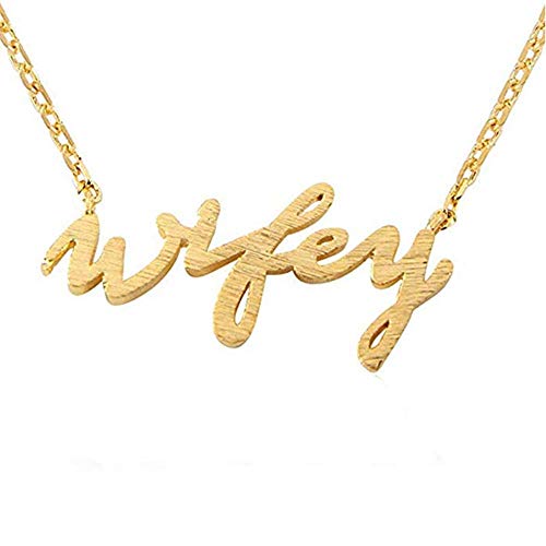Stylish simple wifey necklace wifey wife English letter pendant clavicle chain