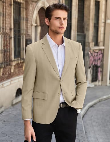 COOFANDY Mens Linen Casual Blazer Slim Fit Sport Coat Two Button Summer Suit Jacket Lightweight Business Sport Jacket2