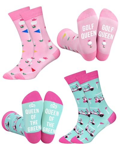 Discover the Best Womens Golf Socks for Comfort & Style 15 JenPen 2 Pairs Novelty Golf Volleyball Socks for Women Cotton Crew Socks Gift for Sport Lovers Birthday Party Favor(Golf)
