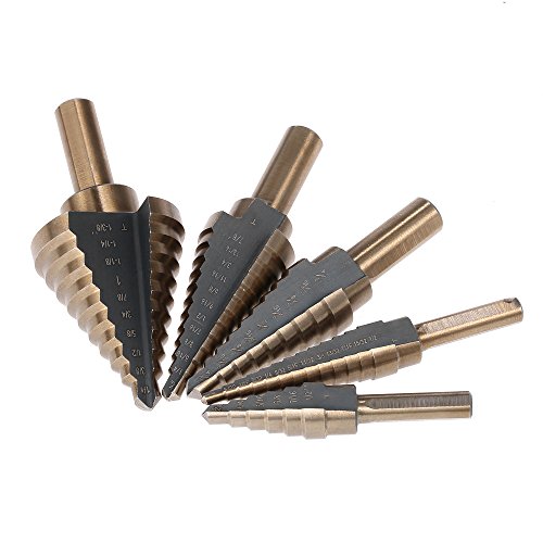 KKmoon 5 pcs aço de alta velocidade 4241 passo broca conjunto rodada shank torção brocas de perfuraç