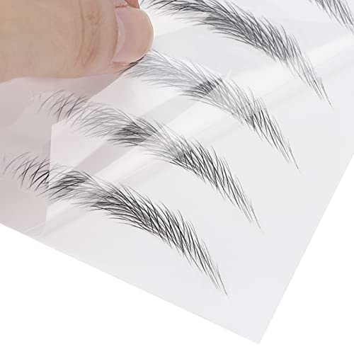 6D Eyebrow Tattoo Sticker Professional Waterproof Eyebrow Transfer Sticker Eyebrow Makeup Tool for Women and Girls (Black)(BLACK-06) - Image 4