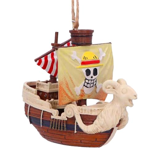 Nemesis Now One Piece Going Merry Hanging Ornament 7.5cm Hand-Painted Resin Pirate Ship Model from Netflix Live-Action Series Loop String Included