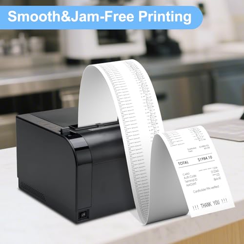 Image of (50 Rolls)3 1 /8 x 230 Thermal Paper Receipt Rolls, Smooth Printing for POS Systems, Cash Registers, Restaurants & Retail Printers, 55 GSM. BPA-Free