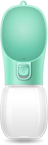 Miniatura 7 de Botella de agua portátil para perros | Dispensador de agua para perros a prueba de fugas para viajes al aire libre (blanco, 19 onzas) Verde,Blanco