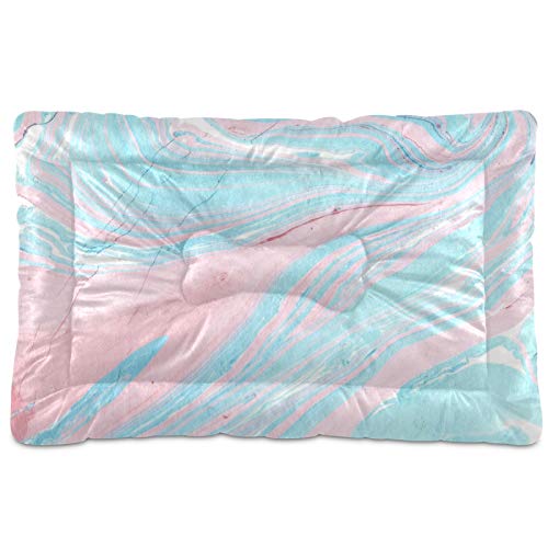 Blueangle Blue-Pink Marble Texture Pet Beds, Soft Dog or Cat Beds Ideal for Dog Crates, Machine Wash & Dryer Friendly (36