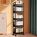 curfair Rolling Book Cart, Mobile Bookshelf with Wheels, Plastic Utility Cart Mobile Shelving Unit Storage Shelves Organizer Cart Storage Trolley Rolling Book Organizer for Home Office Black 2