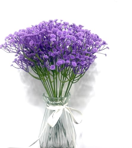 20 PCS 11.8“Baby's Breath Bouquet Artificial Flowers Gypsophila Paniculata Faux Plant for DIY Centerpieces Wedding Party Floral Arrangement Home Decorations (Purple)
