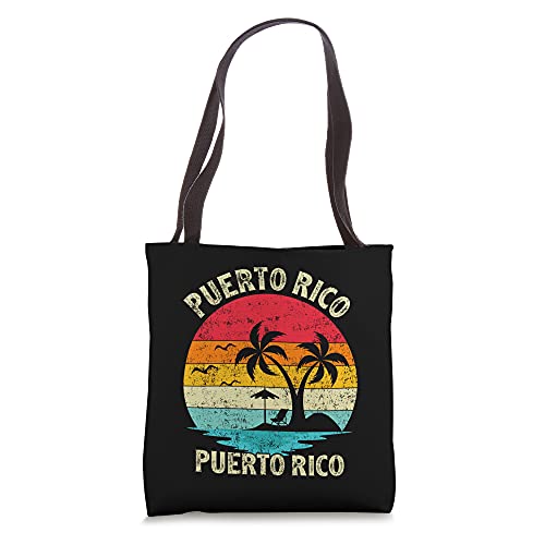 Bolso tote vintage retro para vacaciones familiares con diseño de San Juan, Puerto Rico y playa miniatura 1