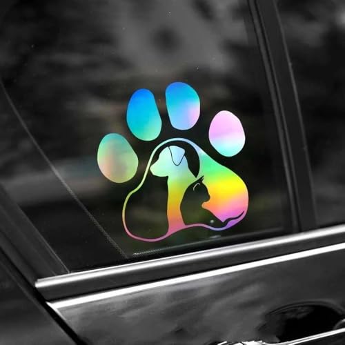 Autocollant de voiture de chien en vinyle blanc imperméable 28cm