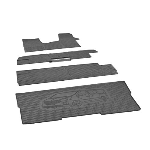 Tapis de coffre et tapis de sol en caoutchouc adaptés pour Renault Trafic à partir de 2014 L1 + protège-sangle Cover