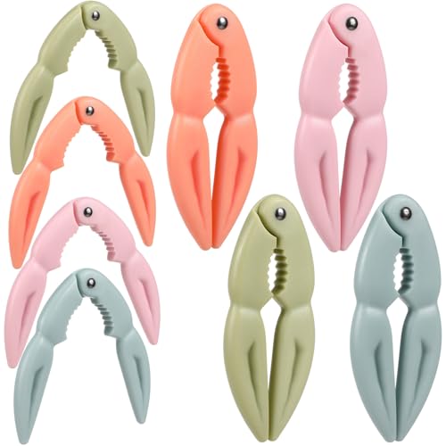 Toyvian 8 Pinces à Crabes Colorées – Outils Manuels pour Décortiquer Crustacés et Fruits de Mer Casse-Pattes Portables Multifonctions Ustensiles la...