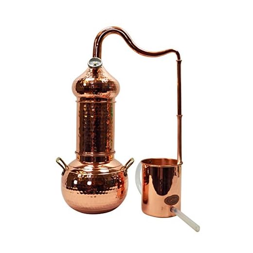 CopperGarden Koppar Destille Essence Plus 2 liter I Liten destille med aromkorg för kolonbränning I Julig destillator för eteriska oljor/hydrolater/dofter/destillerat vatten etc.