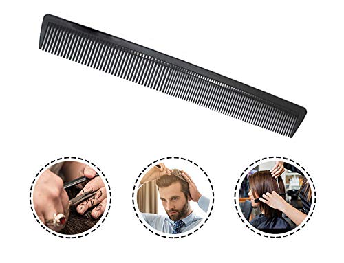 Aft90 Carbon Fiber Cutting Comb, Professional 8.15” Styling Comb, Hairdressing Comb For All Hair Types, Fine And Wide Tooth Hair Barber Comb #TOP7