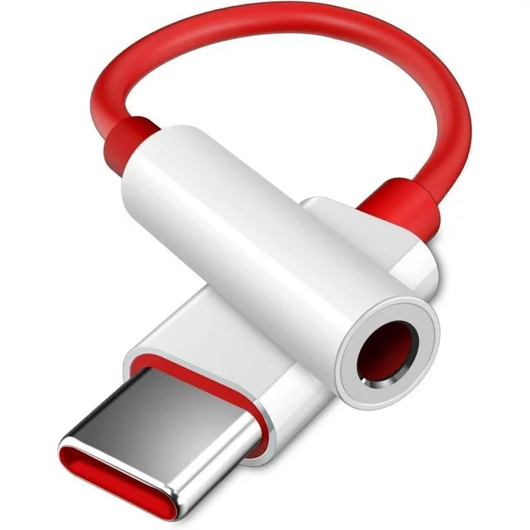 Image of One Plus USB Type C to 3.5mm Audio Jack, car Audio Connector USB Type c, Headphone Converter Cable Stereo Jack Splitter Compatible for Oneplus 12 /12R 11 /11R 10pro /10T /10R 9 9t 7 7pro Nord (Red Jack)