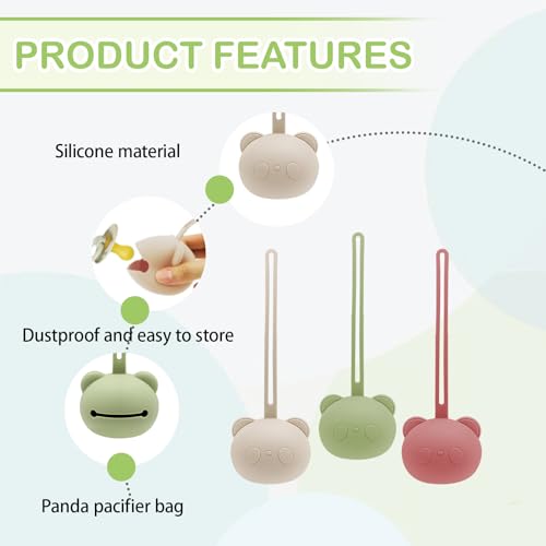 Katyjun 3 Stück Schnullerbox für Unterwegs, Schnuller Aufbewahrung Box Silikon