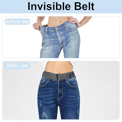 2Pcs Elastic Belts for Women, Sweater Belt for Tucking, Stretch Waist Belt with Flat Buckle Invisible Adjustable4