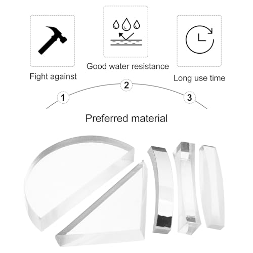 Image of ULTECHNOVO Physics Optical Lens Set Concave Convex Glass Lenses Science Teaching Tools for Light Experiment Education 2.4X1.2X0.8 Inch