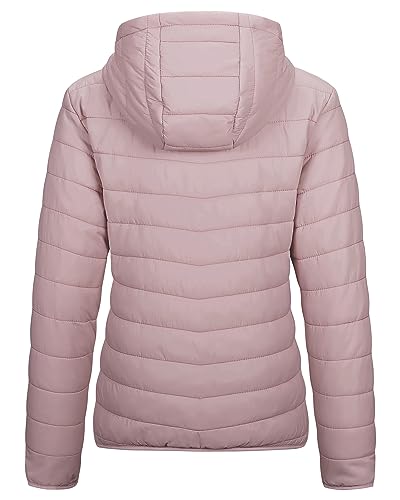Image of Outdoor Ventures Women's Packable Lightweight Full-Zip Puffer Jacket with Hood Quilted Winter Coat