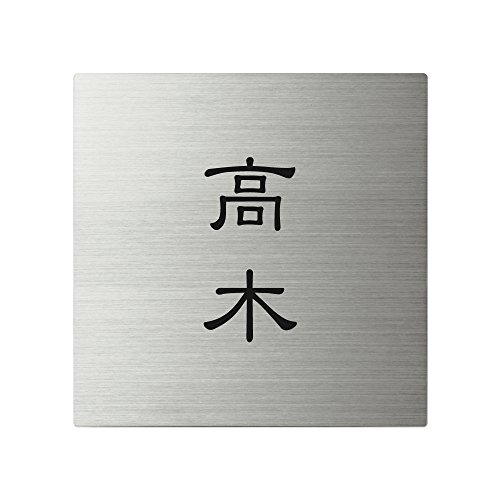 丸三タカギ ネームプレート 彫り込み済表札 スクアド SQ-S-2-1-高木 彫り込み名字: 高木 【完成品】