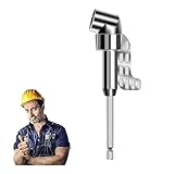 105 Degree Right Angle Drill Adapter, Corner Tool Screw Hub with Multi-function Bend Screwdriver Bit, Right Angle Drill Attachment, Power Screwdriver Socket Adapter(A)