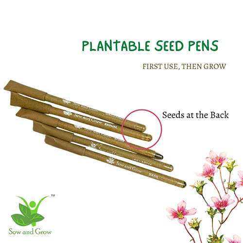 Sow and Grow Box of 50 Plantable Seed Paper Pens| Eco-Friendly & Biodegradable Writing Pens | Sustainable Stationery for Corporate Gifting, Return Gifts & Events | Blue Ink