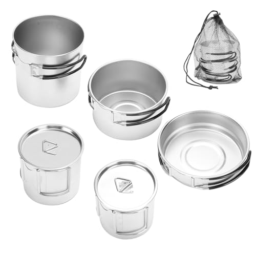 Aomiun Camping Kochgeschirr Set, Camping Kochset Edelstahl mit...