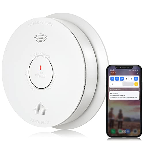 SITERWELL 2.4G WiFi Smoke Detector Carbon Monoxide Detector Combo, 2 in 1 Smart Fire and CO Alarm Detector, Voice Alert, Replaceable Battery, Auto-Check, Conforms to UL 217 & UL 2034 Standards, 1 Pack SITERWELL 2.4G WiFi Smoke Detector Carbon Monoxide Detector Combo, 2 in 1 Smart Fire and CO Alarm Detector, Voice Alert, Replaceable Battery, Auto-Check, Conforms to UL 217 & UL 2034 Standards, 1 Pack