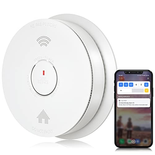 SITERWELL 2.4G WiFi Smoke Detector Carbon Monoxide Detector Combo, 2 in 1 Smart Fire and CO Alarm Detector, Voice Alert, Replaceable Battery, Auto-Check, Conforms to UL 217 & UL 2034 Standards, 1 Pack -  SITERWELL ELECTRONICS CO.,LIMITED