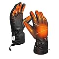 Heated Gloves for Men Women, 7.4V Rechargeable Battery Electric Heated Ski Gloves, Touchscreen Heating Gloves Waterproof for Winter Outdoor Work Hunting Motorcycle Cycling (Black, A)
