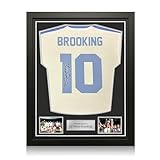 Exclusive Memorabilia Trevor Brooking Back Signed 1980 FA Cup Final Soccer Jersey. Standard Frame