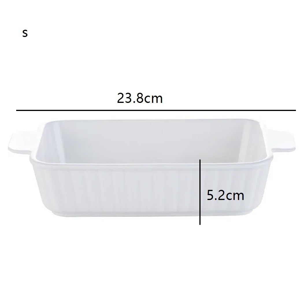 Plat de Cuisson en céramique à Double poignée allant au Four for lasagnes, pâtes, Cuisson, rôtissage, Repas, Usage Familial, répartition Uniforme de la Chaleur(L)