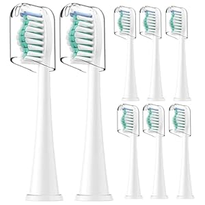 Rebeool 8 Stück Ersatzbürsten Kompatibel mit Philips Sonicare, Zahnbürstenaufsatz für Protective4500, 5100, 3100, 4300, Diamond 9000, 9400 Aufsteckbürste für täglich präzise Zahnreinigung