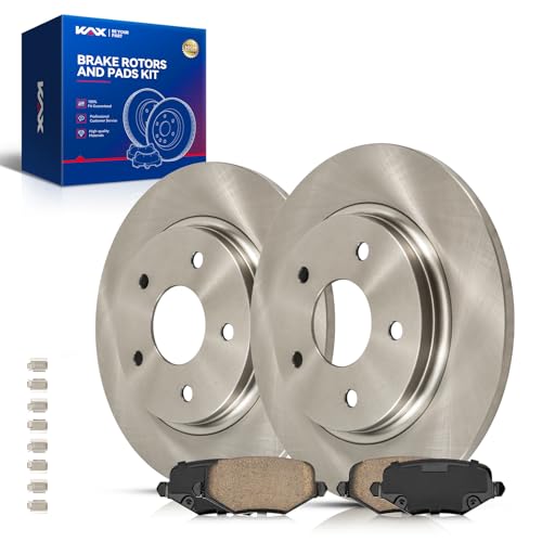 Image of KAX Rear Brake Kit, OE Brake Rotors and Ceramic Brake Pads | Fits Dodge Grand Caravan 2012-2016, Chrysler Town & Country 2012-2016, Dodge Journey 2013, Ram C /V 2012 2014-2015