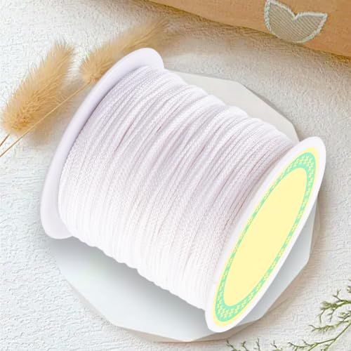 CABODYALS 87.48 Yards 0.8MM White Nylon String for Bracelets Nylon Thread Braided Nylon Cord Wind Chime Outdoor Twine String for Beading Necklaces Blinds DIY Craft Jewelry Making Chinese Knotting - Thumbnail 4