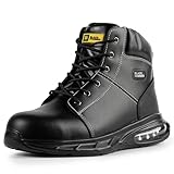 Black Hammer Phantom Glide Men’s Steel Toe Safety Boots - S1 PS SR FO Water-Resistant Leather Work Shoes with Air Bubble Sole & Steel Midsole (9 UK)