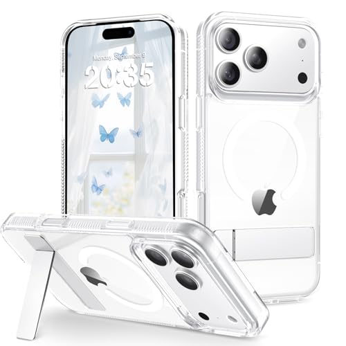 Coque iPhone 17 Pro avec support métal intégré compatible MagSafe